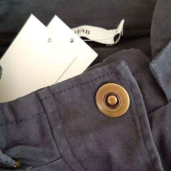 JUSTFAB / NEW Canvas Utility Casual Jacket w/ Hood Navy Blue Sz L - Picture 9 of 10